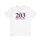 203 East Haven Red White & Blue  Unisex Jersey Short Sleeve T-Shirt