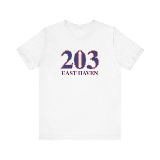 203 East Haven Red White & Blue  Unisex Jersey Short Sleeve T-Shirt