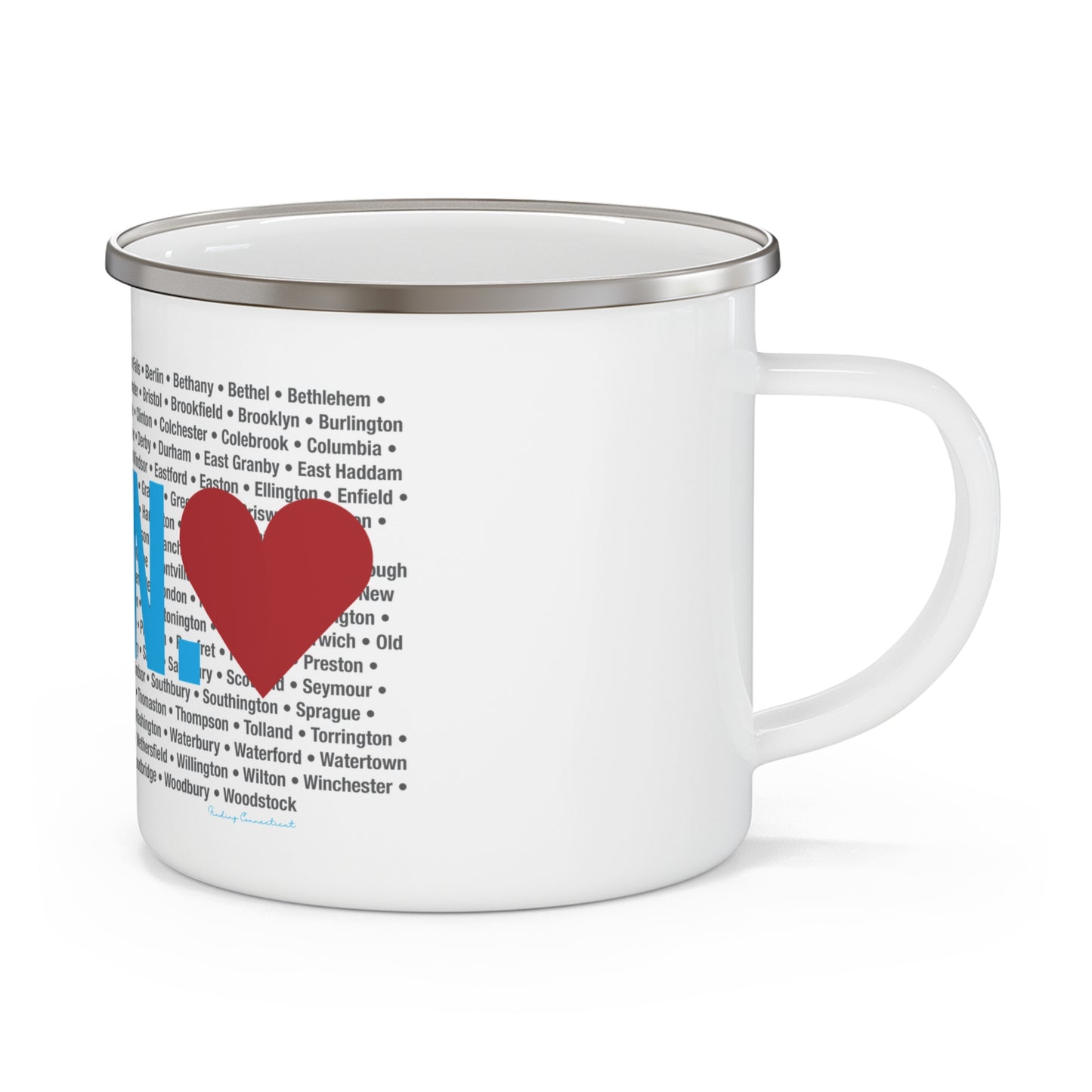 Connecticut Love Enamel Camping Mug