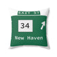 Vintage WCP Exit 57 Sign Spun Polyester Square Pillow