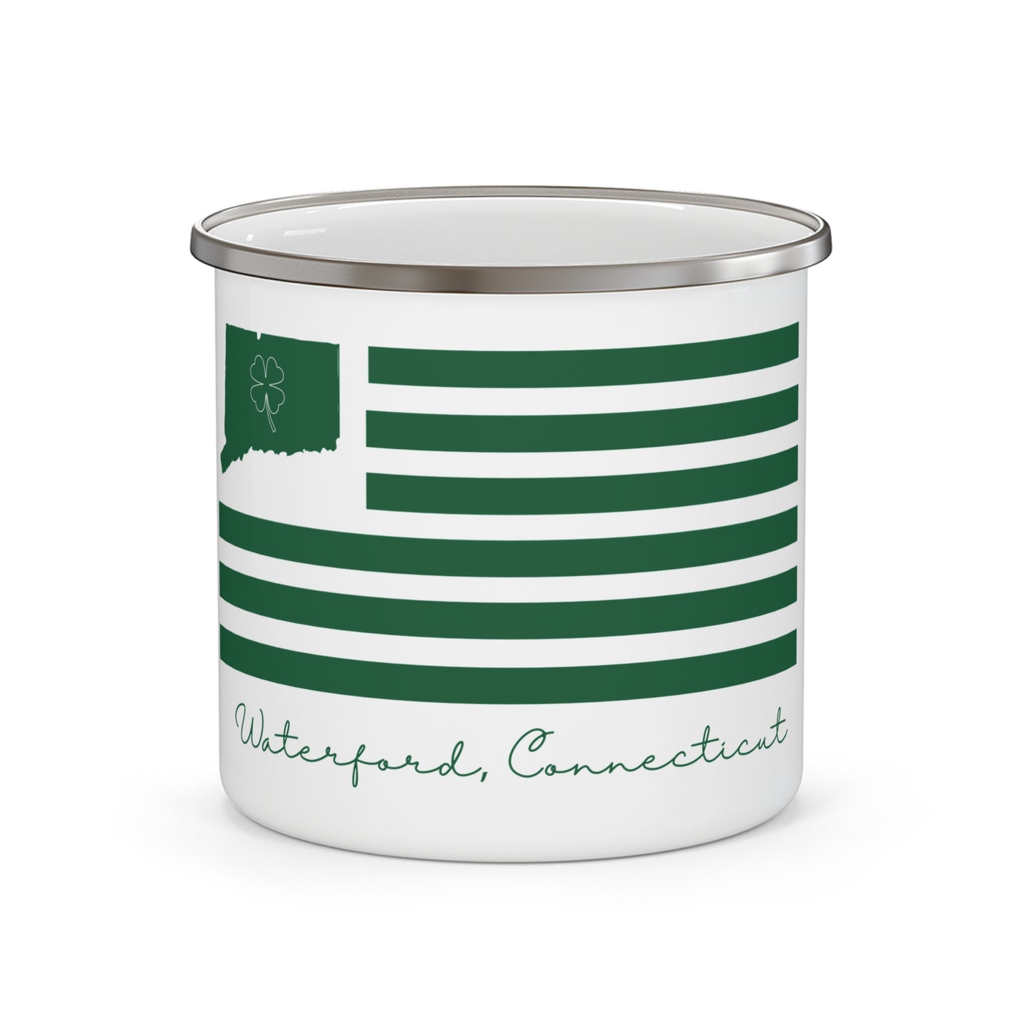 Waterford Connecticut St. Patrick’s Day Flag Enamel Camping Mug
