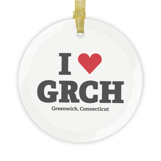 I Heart GRCH Glass Ornaments