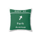 Vintage Merritt Parkway Exit 47 Sign Spun Polyester Square Pillow