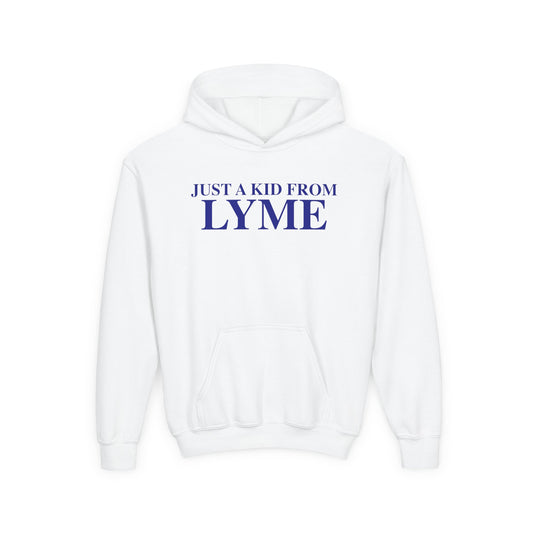 Just a kid from Lyme Youth Heavy Blend Hooded Sweatshirt