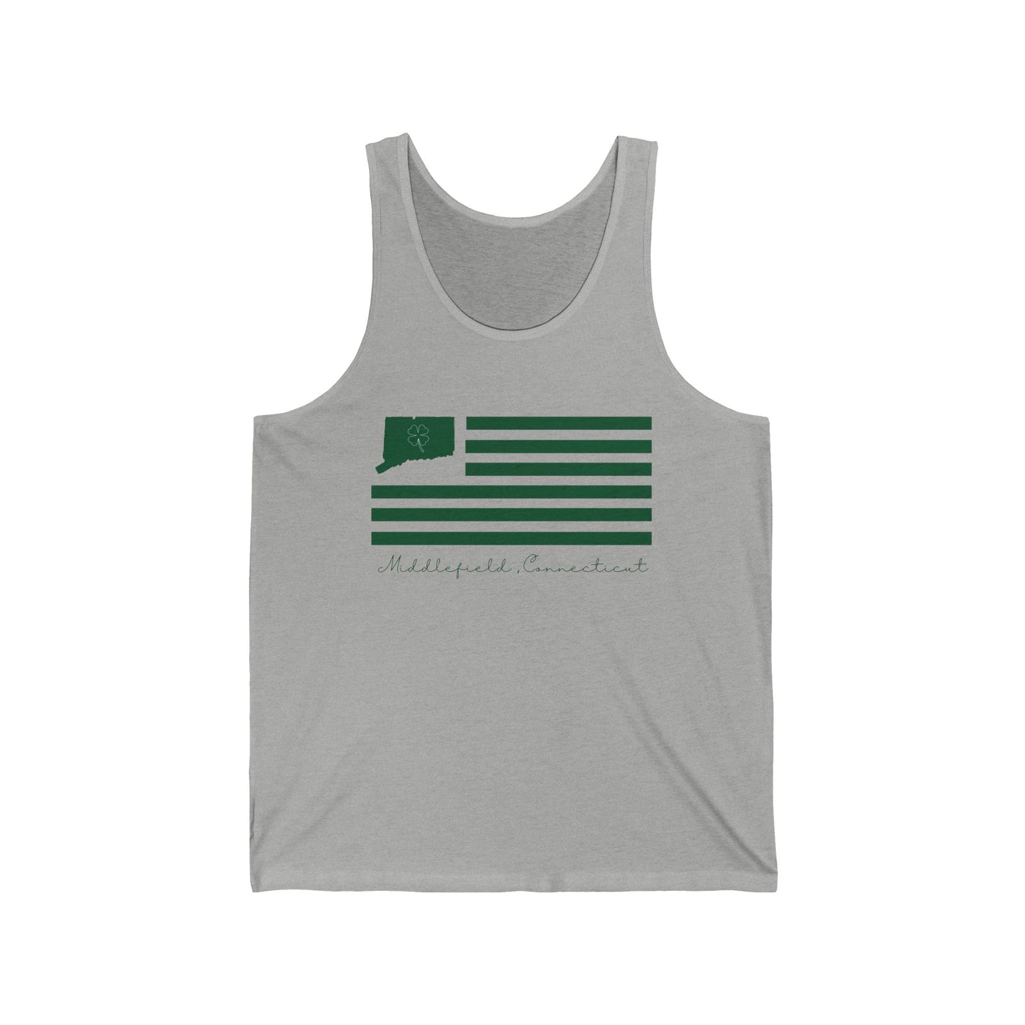 Middlefield Connecticut St. Patrick’s Day Flag Unisex Jersey Tank Top