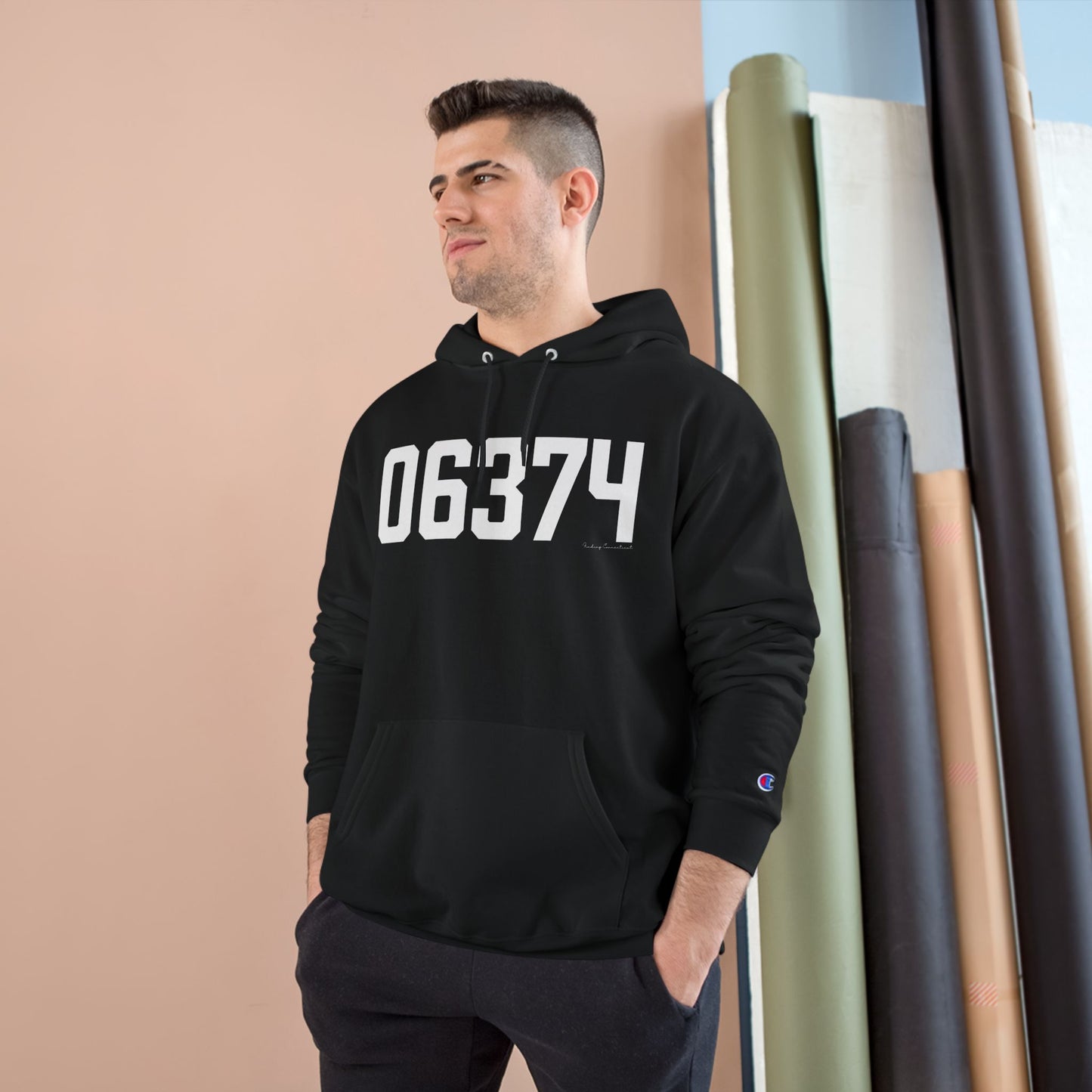 06374 Plainfield CT Zip Code Champion Hoodie