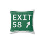 Vintage Exit 58 WCP Sign Spun Polyester Square Pillow