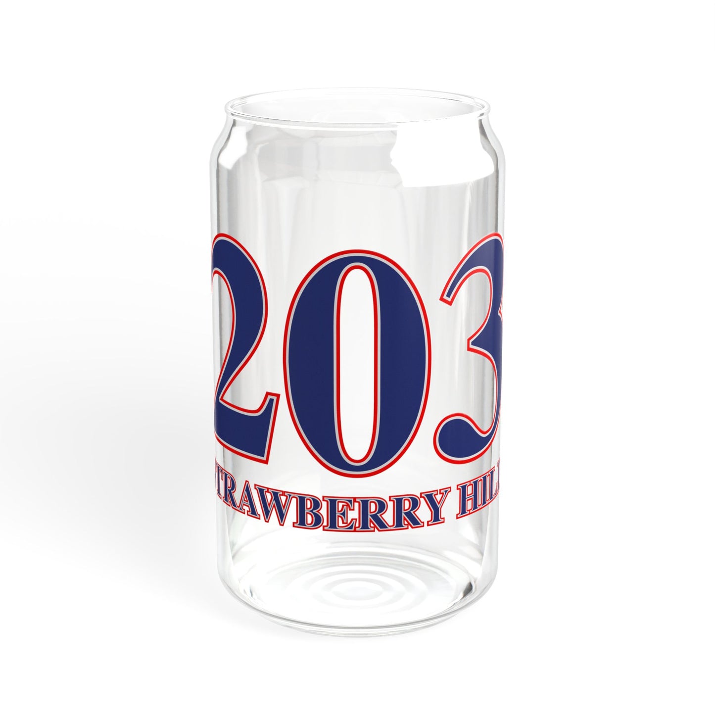 203 Strawberry Hill Red, White & Blue Sipper Glass, 16oz
