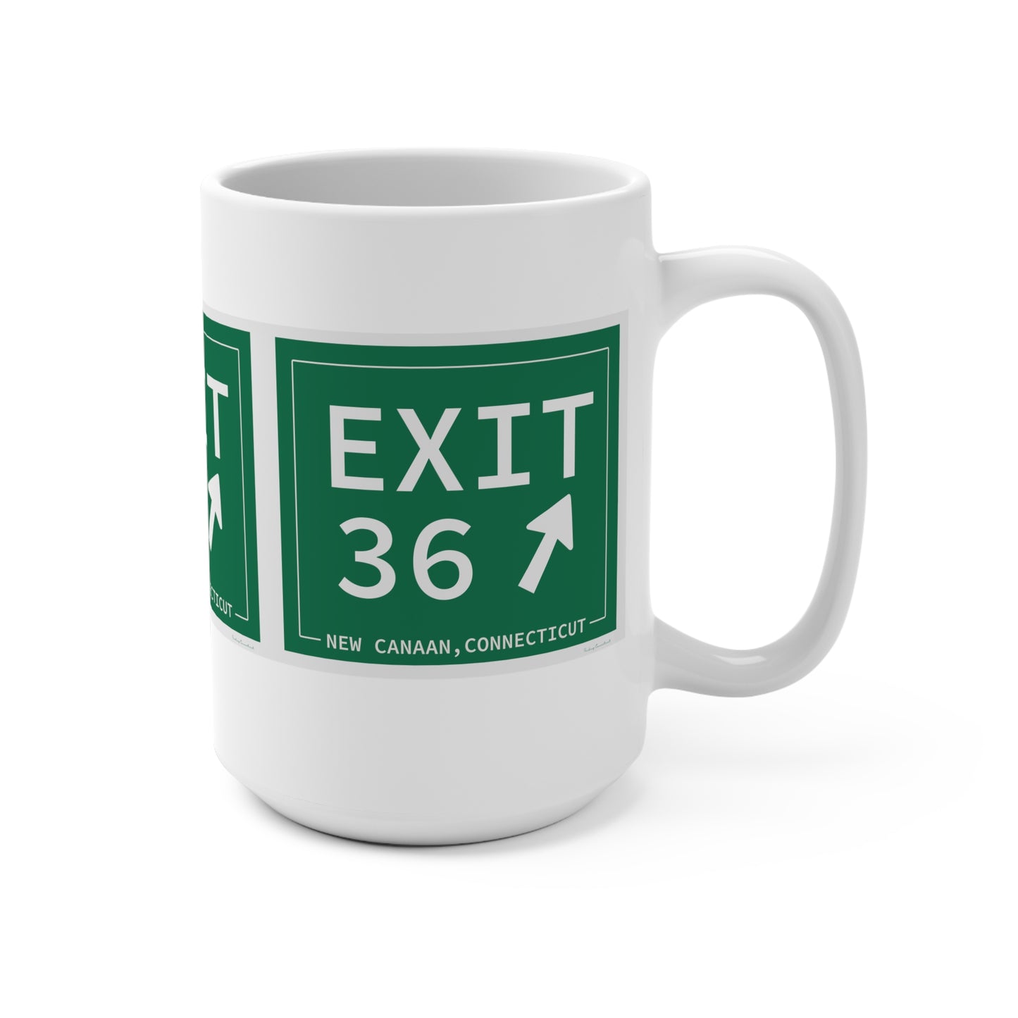 Vintage Exit 36 Merritt Parkway Sign Mug 15oz