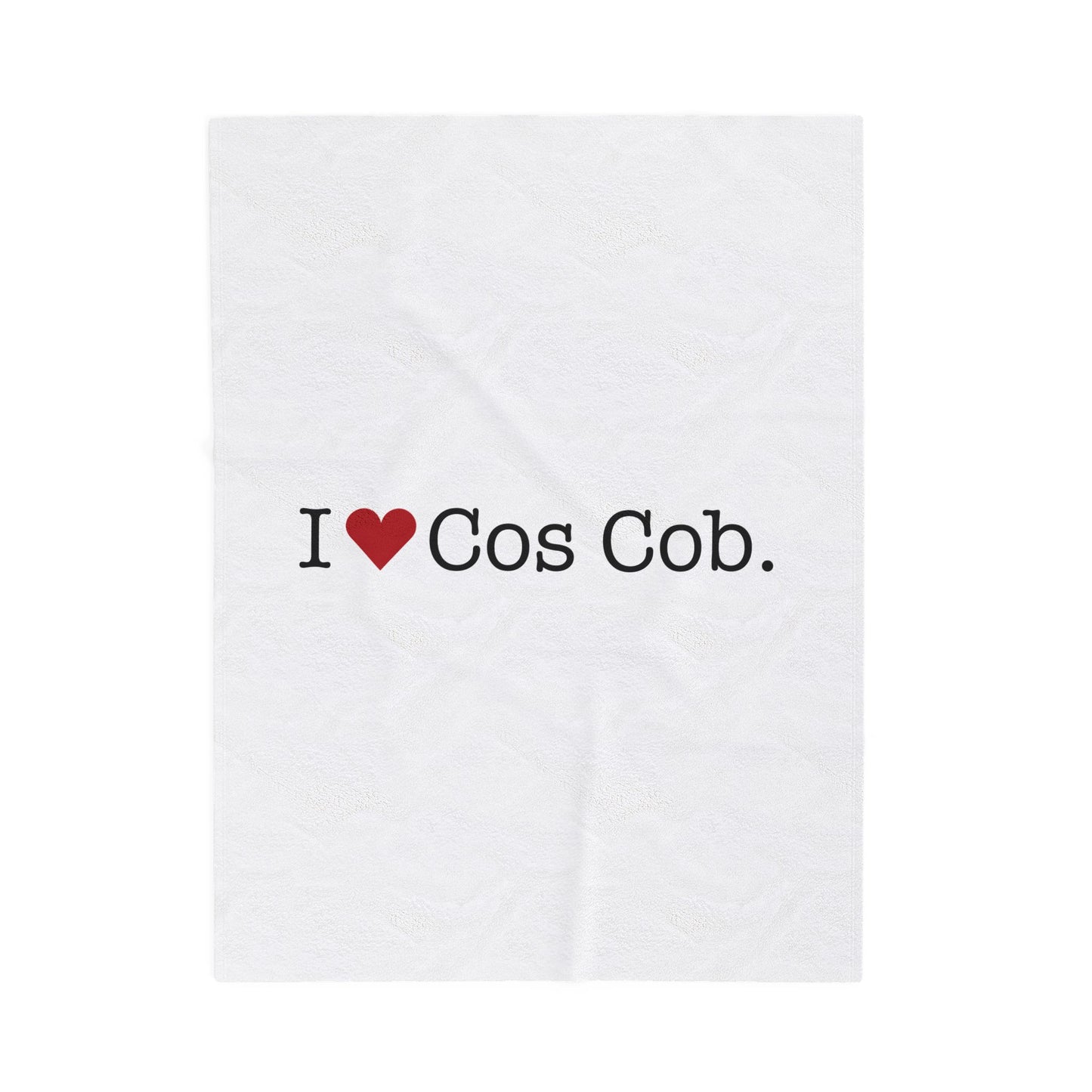 I Heart Cos Cob. Velveteen Plush Blanket