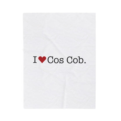 I Heart Cos Cob. Velveteen Plush Blanket