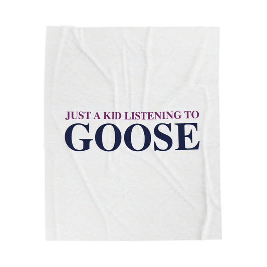 Just a kid listening to Goose  - Blue & Purple Velveteen Plush Blanket
