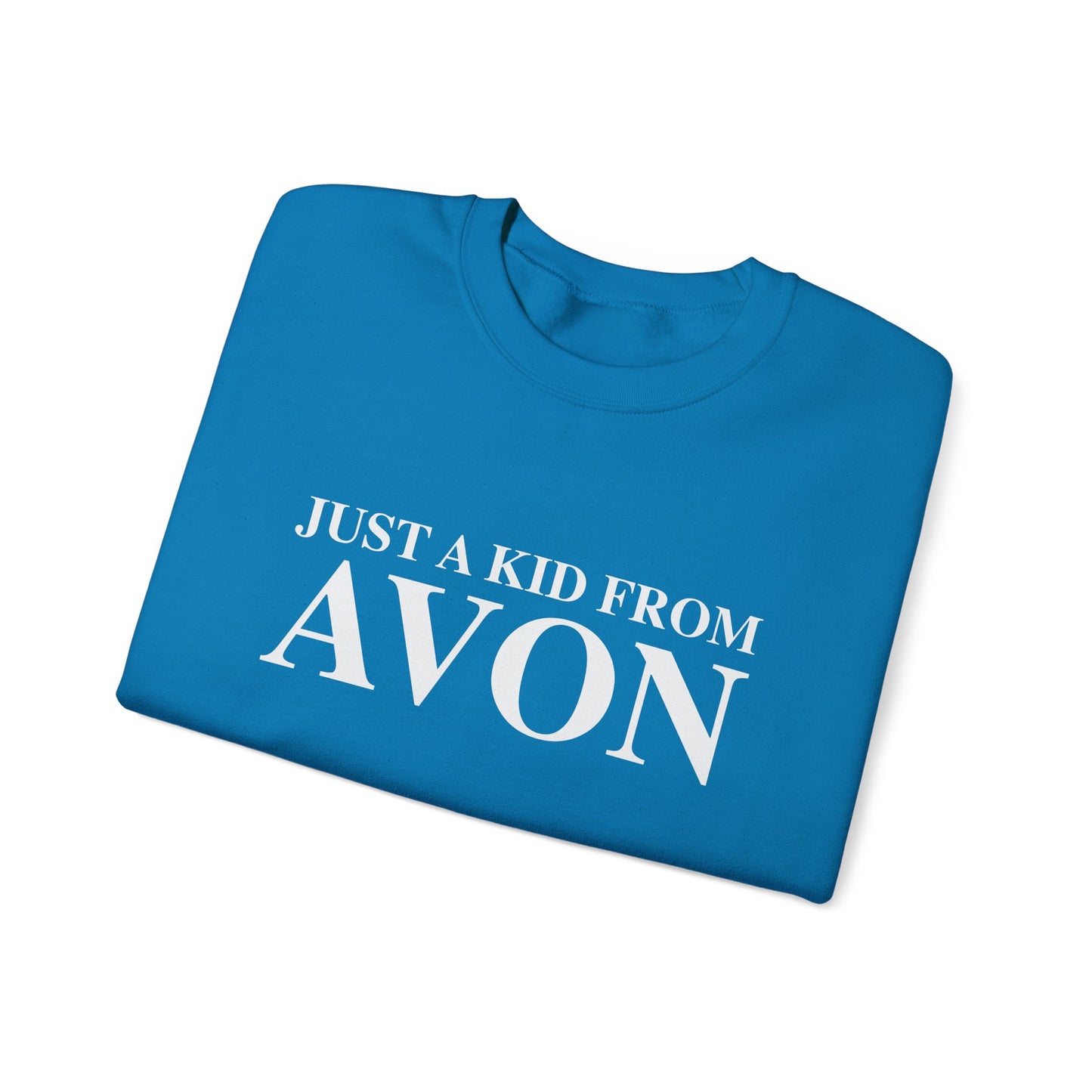 Just a kid from Avon Unisex Heavy Blend™ Crewneck Sweatshirt