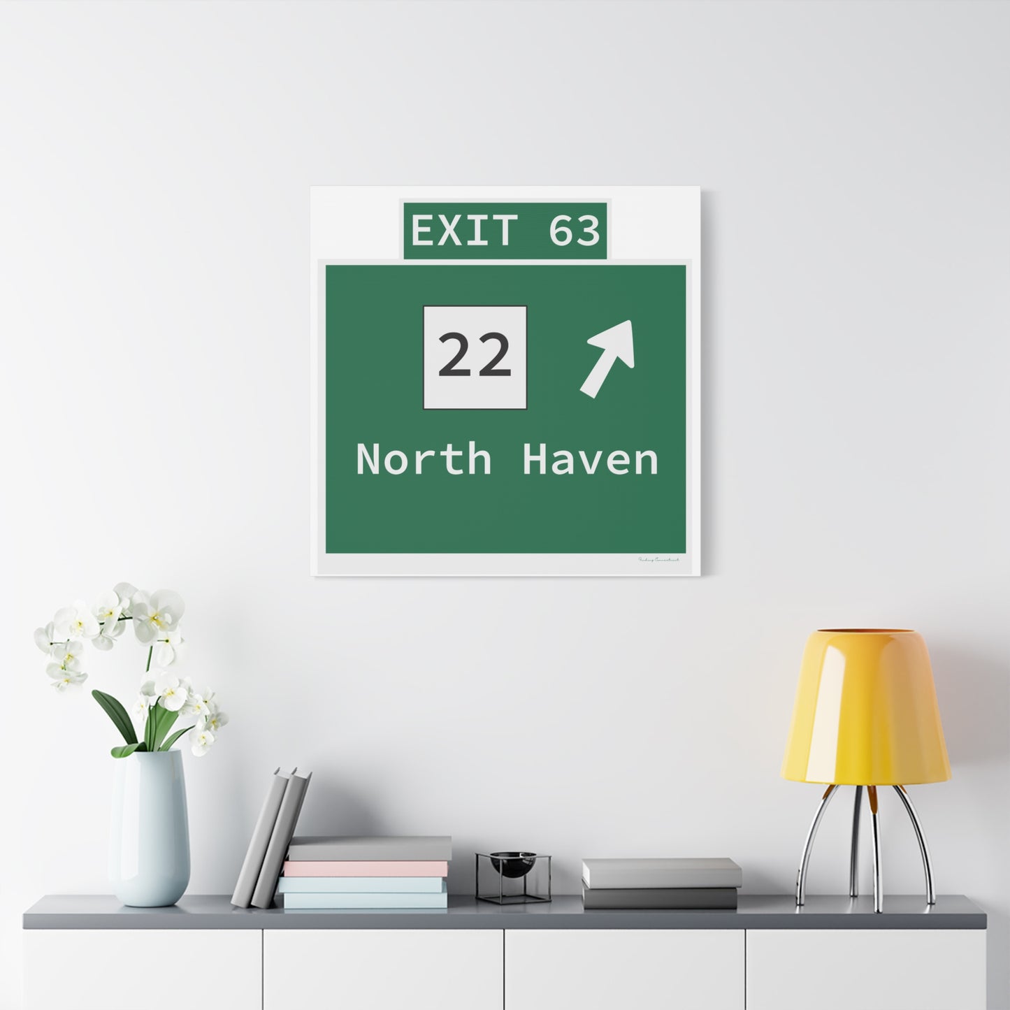 Vintage WCP Exit 63 Sign Matte Canvas, Stretched, 1.25"