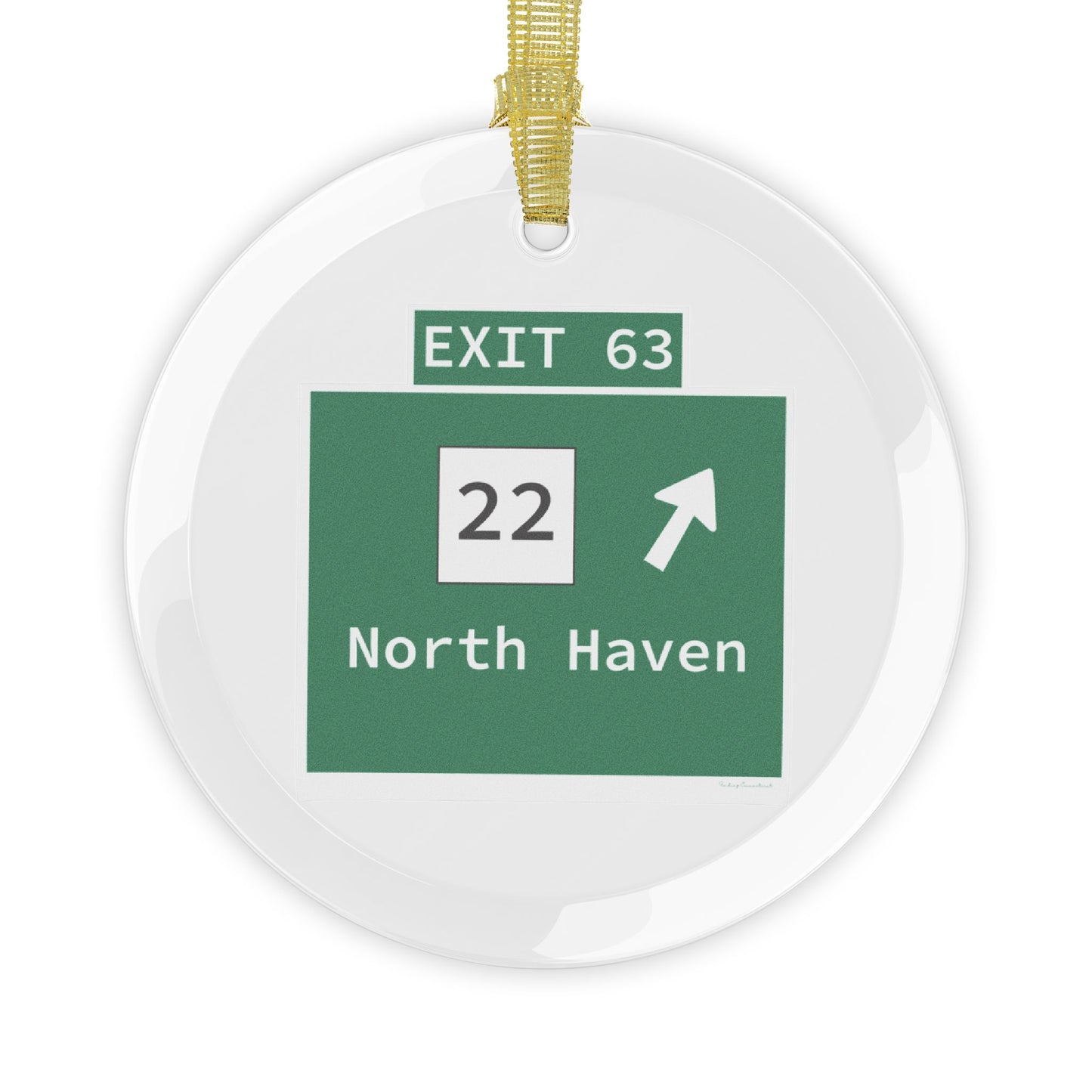 Vintage WCP Exit 63 Sign Glass Ornaments