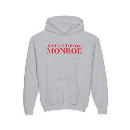 Just a kid from Monroe Youth Heavy Blend Hooded Sweatshirt