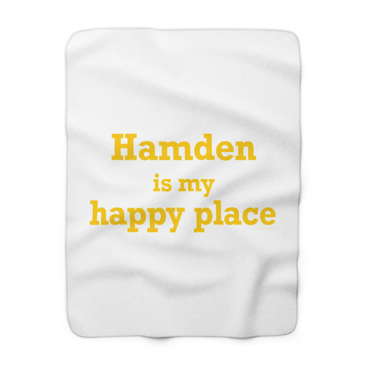 Hamden is My Happy Place Sherpa Fleece Blanket