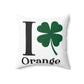 I Clover Orange Spun Polyester Square Pillow