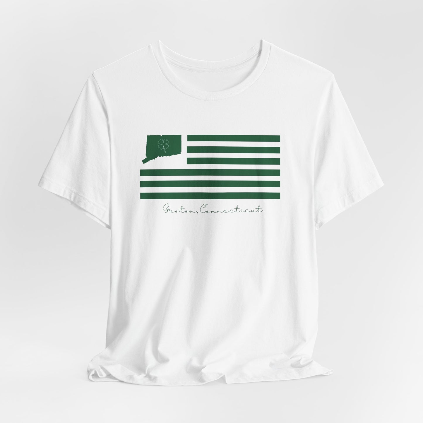 Groton Connecticut St Patrick’s Day Flag Unisex Jersey Short Sleeve T-Shirt