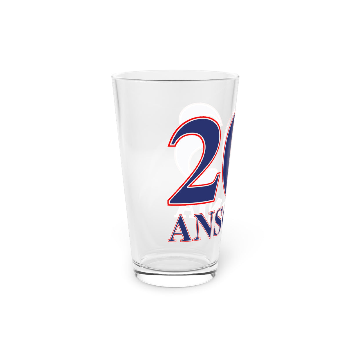 Ansonia Red, White & Blue Pint Glass, 16oz
