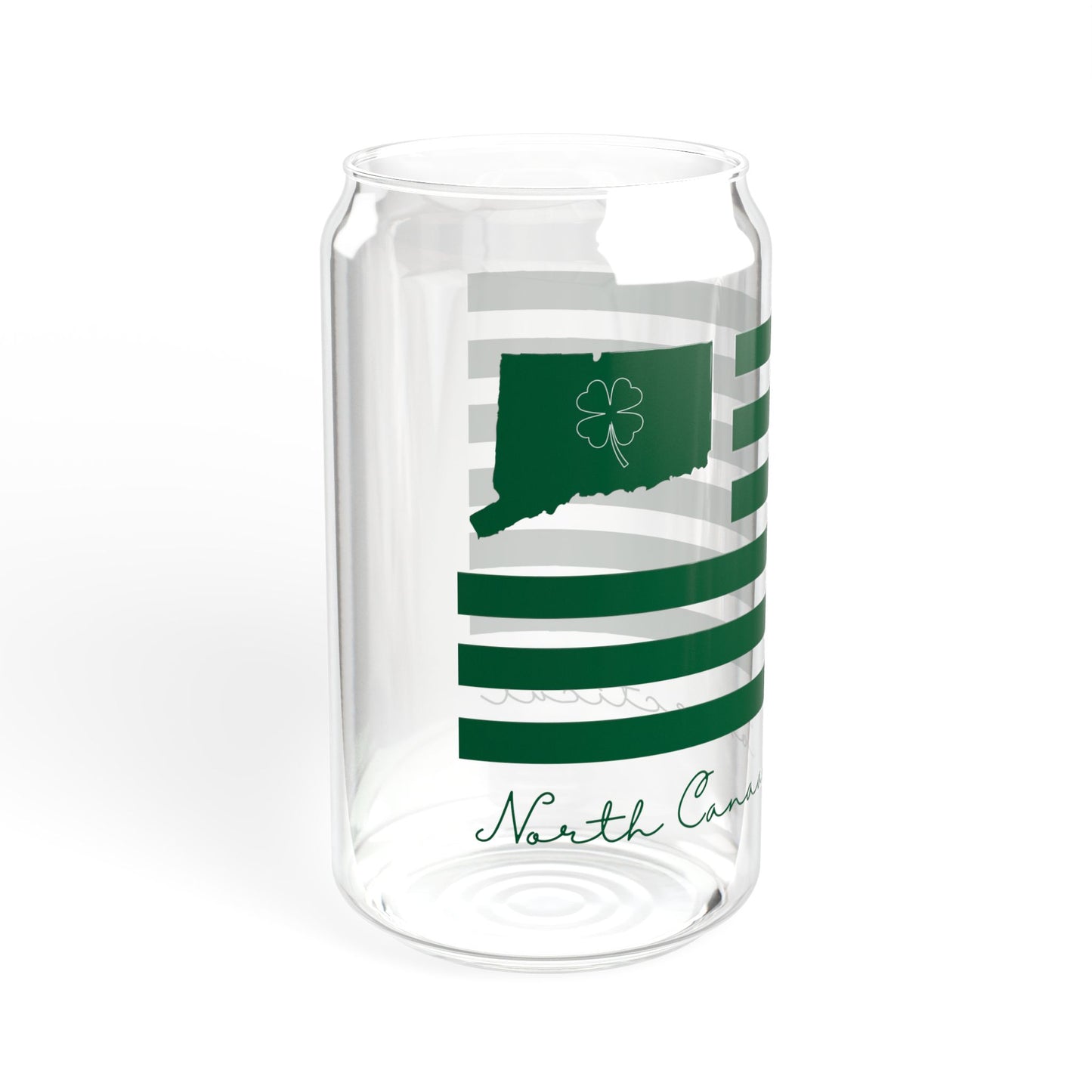 North Canaan Connecticut St. Patrick’s Day Flag Sipper Glass, 16oz