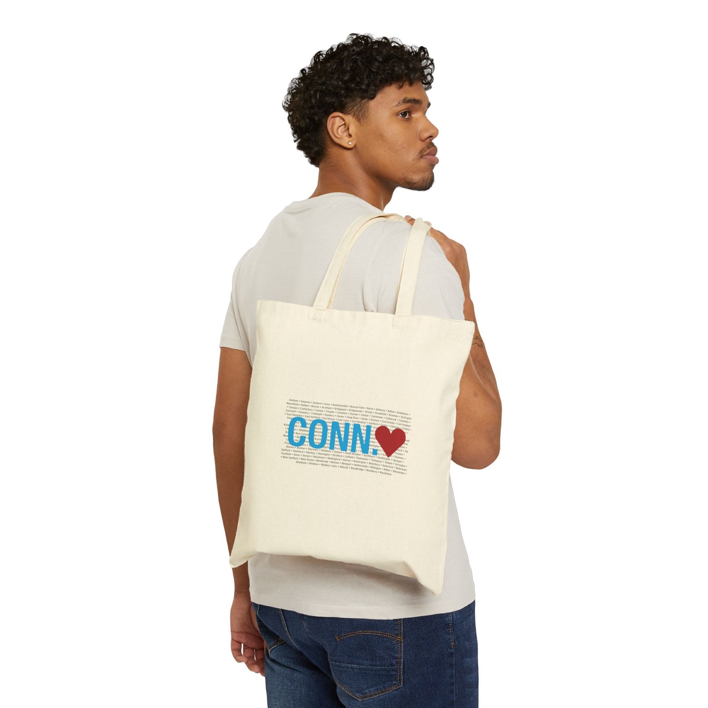 Connecticut Love Cotton Canvas Tote Bag