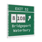Vintage Merritt Parkway Exit 52 Sign Matte Canvas, Stretched, 1.25"
