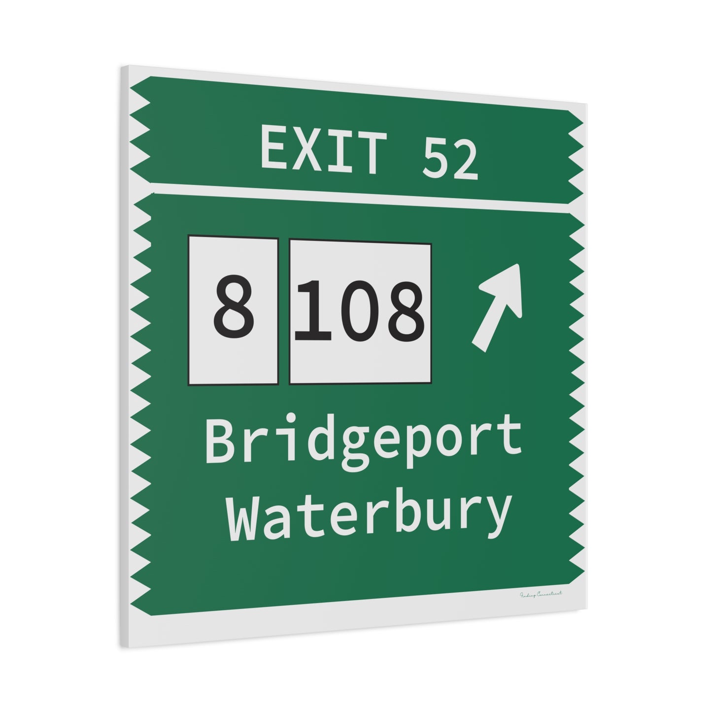 Vintage Merritt Parkway Exit 52 Sign Matte Canvas, Stretched, 1.25"