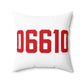 06610  Bridgeport Connecticut Zip Code Spun Polyester Square Pillow