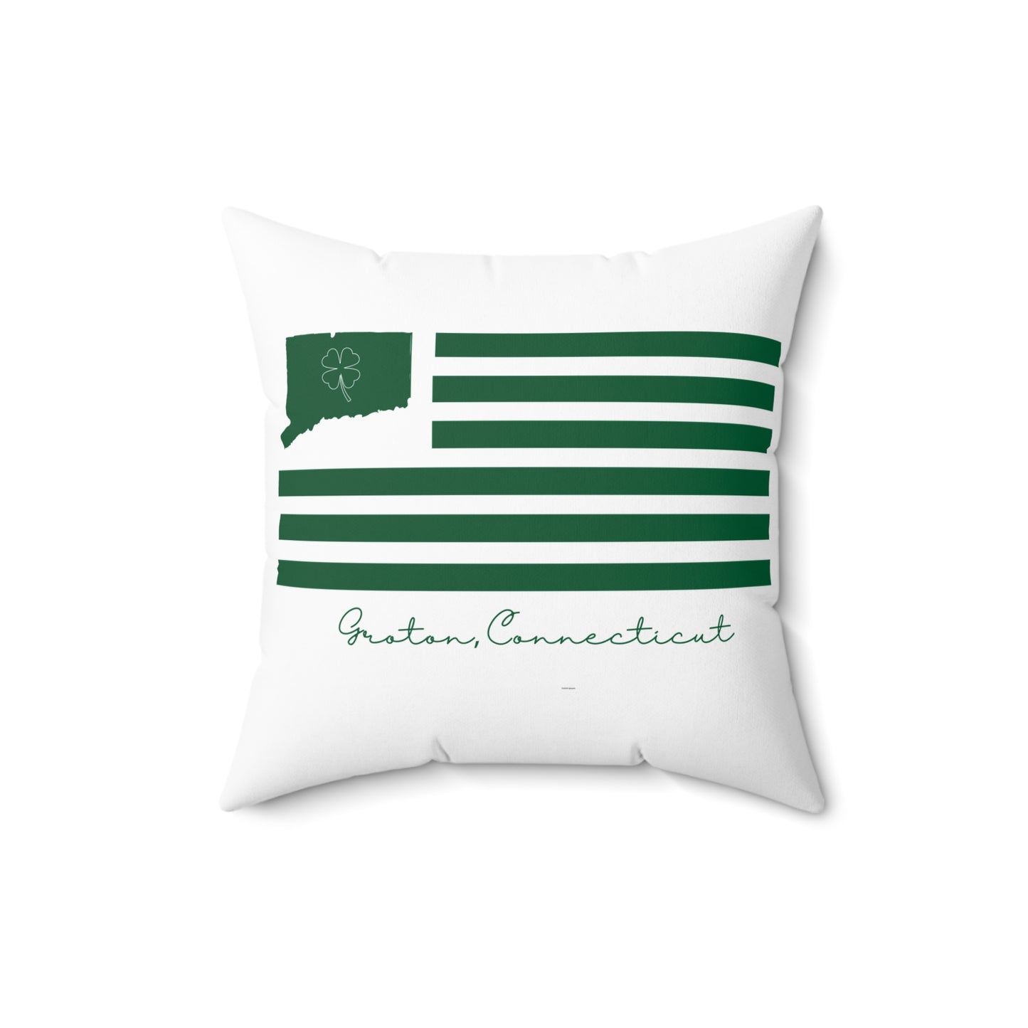 Groton Connecticut St. Patrick’s Day Flag Spun Polyester Square Pillow