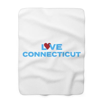 Love Connecticut Sherpa Fleece Blanket