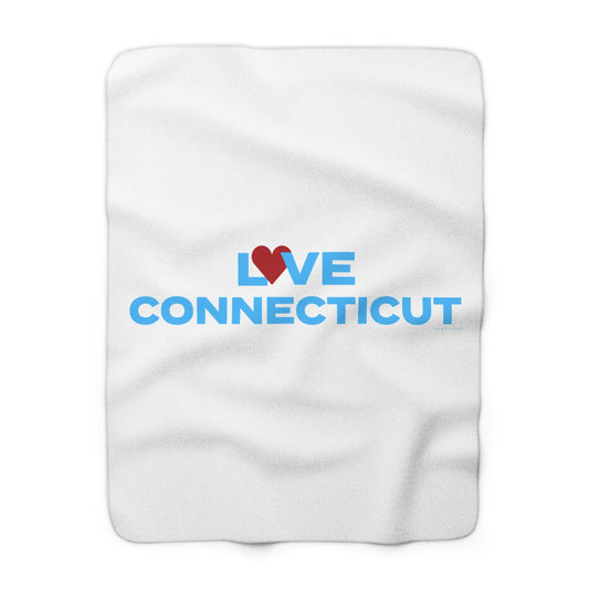 Love Connecticut Sherpa Fleece Blanket