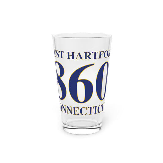 West Hartford 860 Connecticut Pint Glass, 16oz