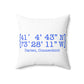 Darien Coordinates Spun Polyester Square Pillow