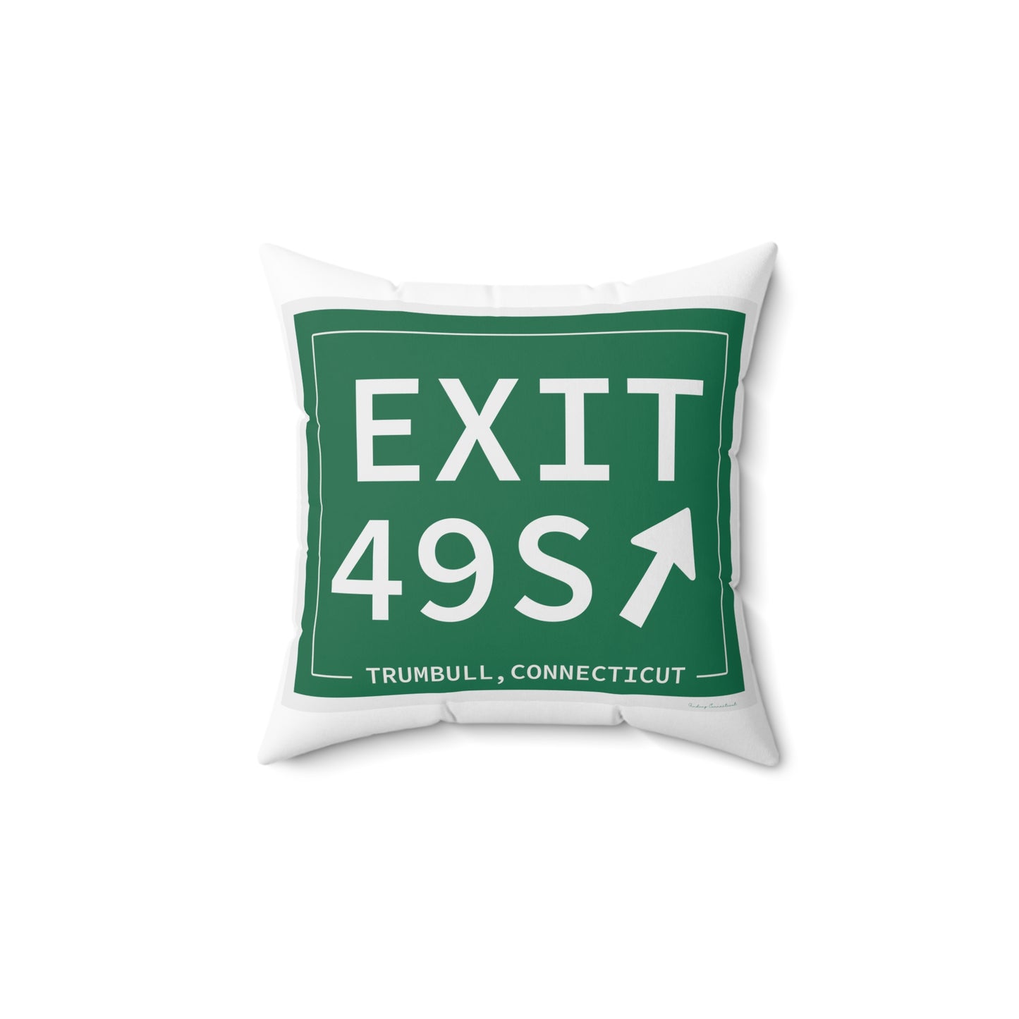 Vintage Exit 49S  Merritt Parkway Sign Spun Polyester Square Pillow