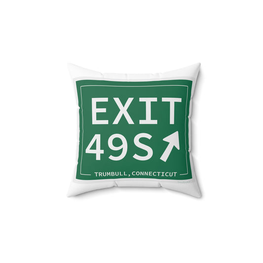 Vintage Exit 49S  Merritt Parkway Sign Spun Polyester Square Pillow