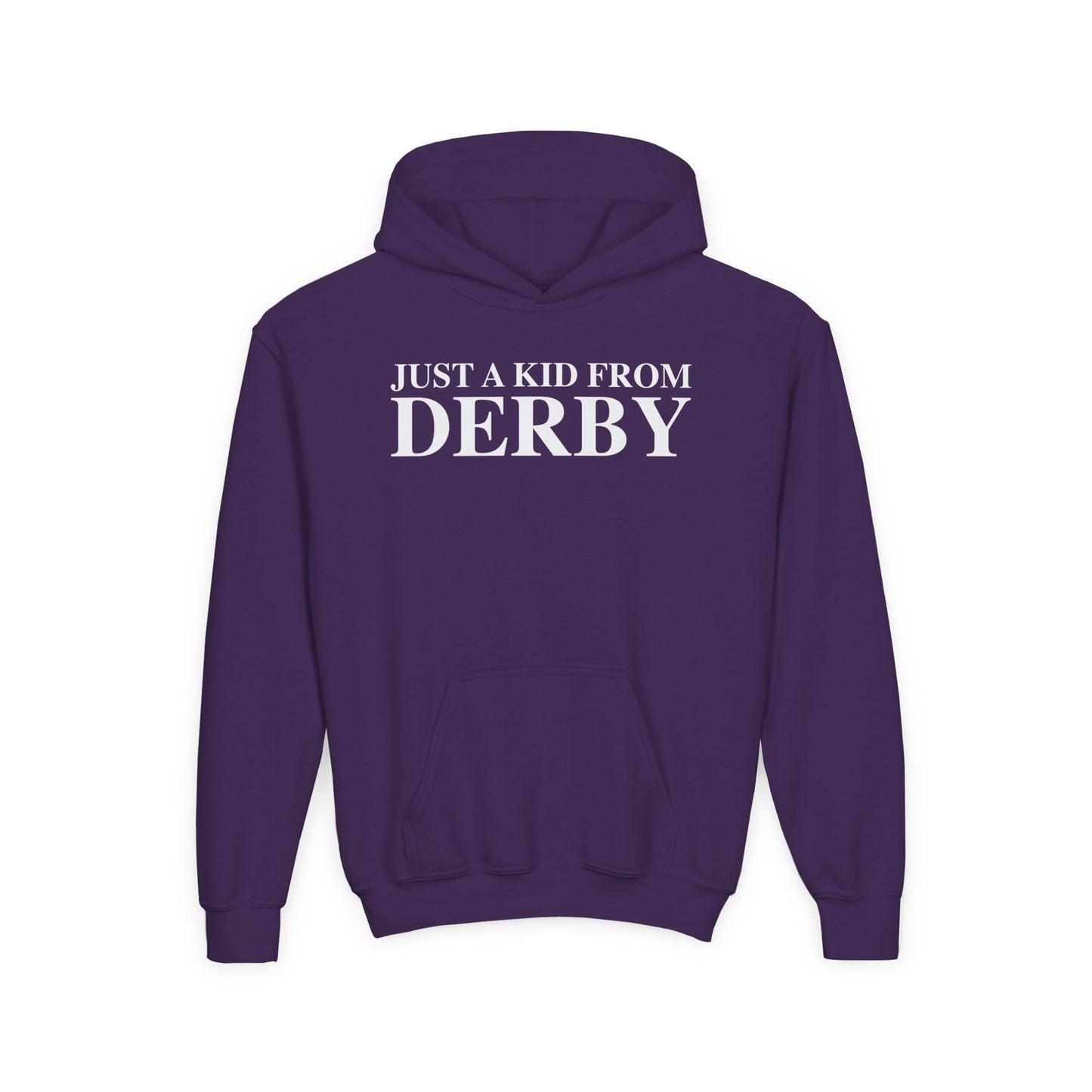 Just a kid from Derby Youth Heavy Blend Hooded Sweatshirt