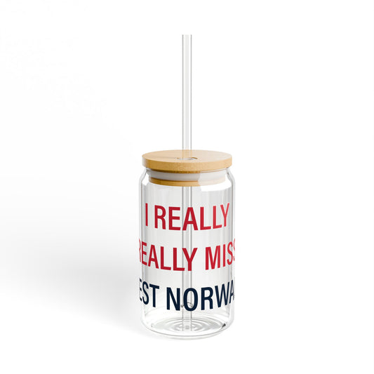 I Really Really Miss West Norwalk Sipper Glass, 16oz