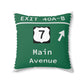 Vintage Merritt Parkway Exit 40 A-B Sign Spun Polyester Square Pillow