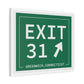 Vintage Exit 31 Merritt Parkway Sign Matte Canvas, Stretched, 1.25"