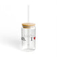 I Heart Fairfield Beach. Glass Can with Straw and Lid, 16oz