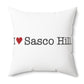 I Heart Sasco Hill. Spun Polyester Square Pillow