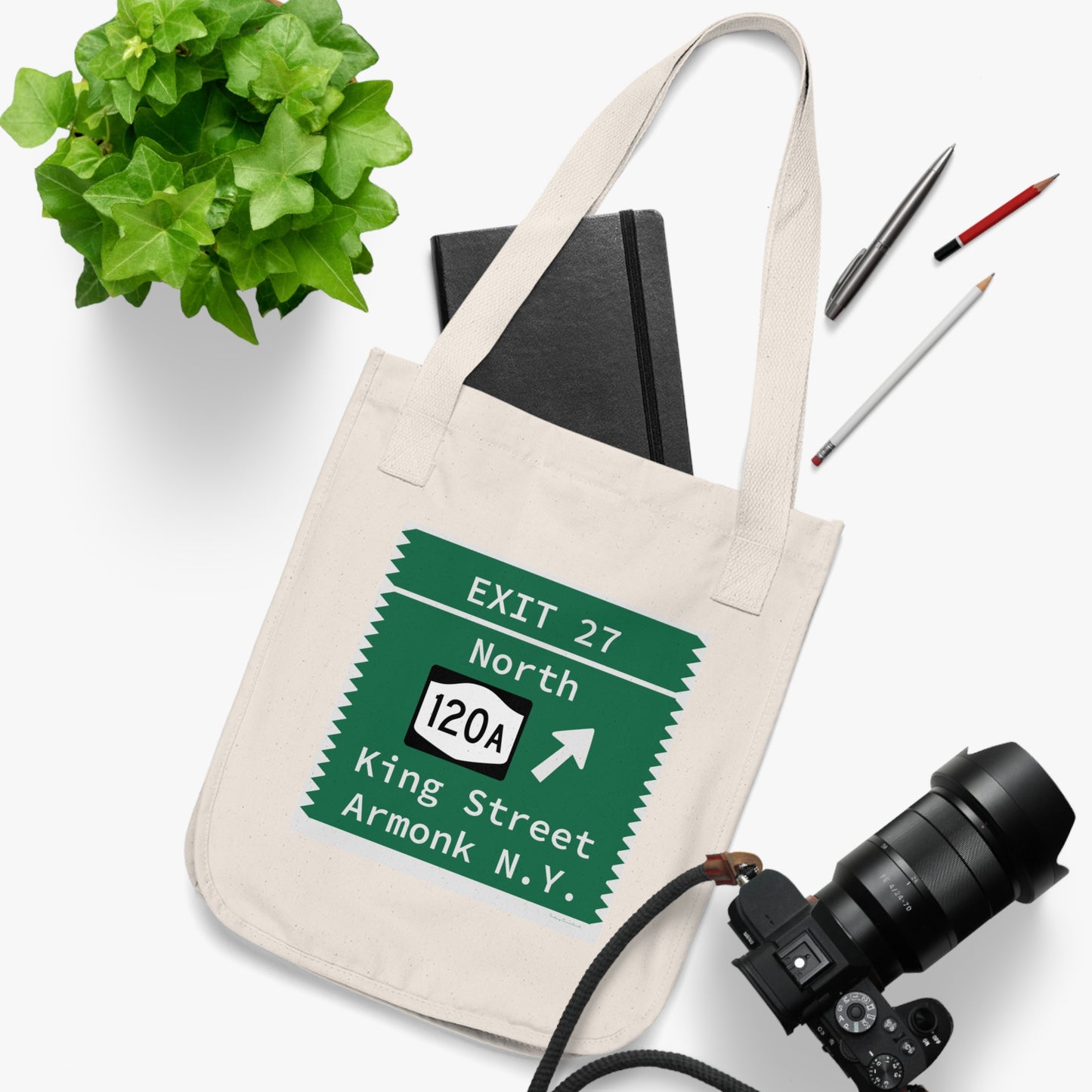 Vintage Merritt Parkway Exit 27 Sign Organic Canvas Tote Bag