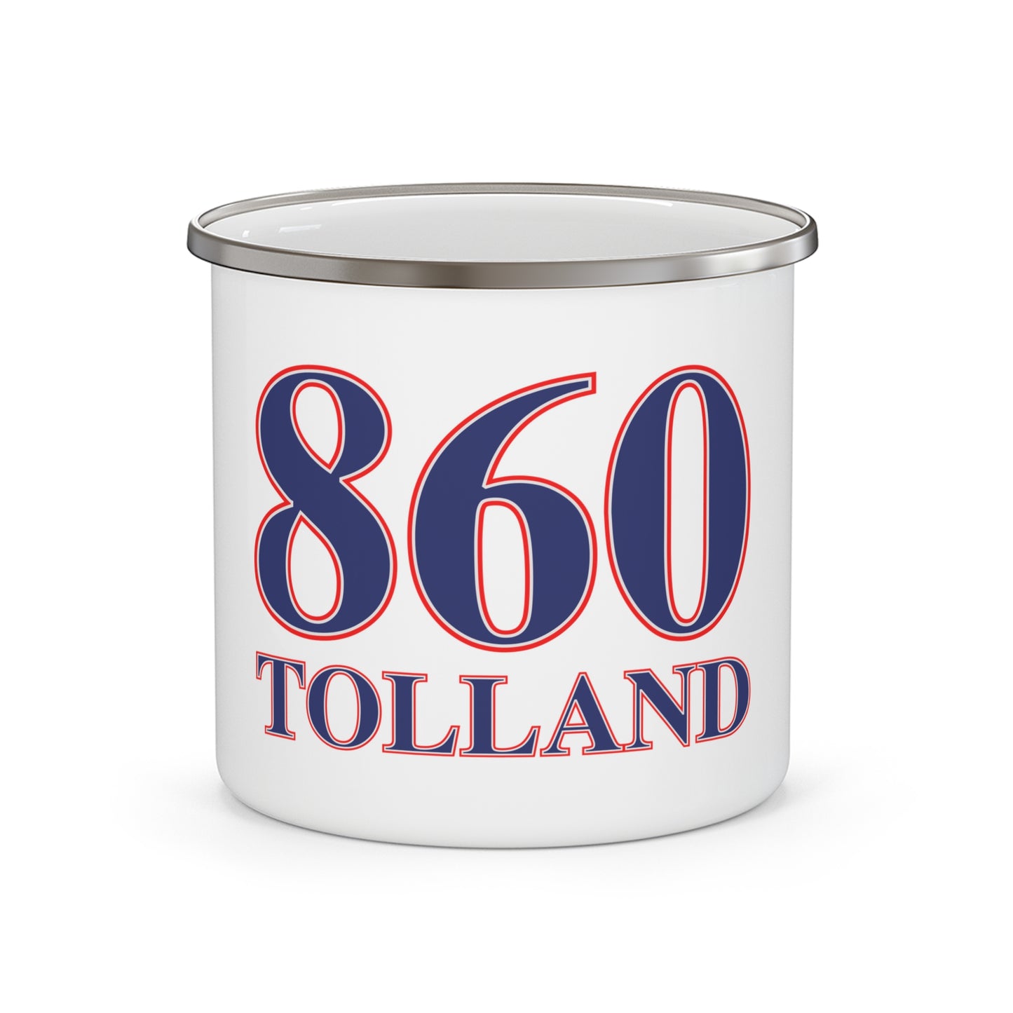 860 Tolland Red, White & Blue Enamel Camping Mug
