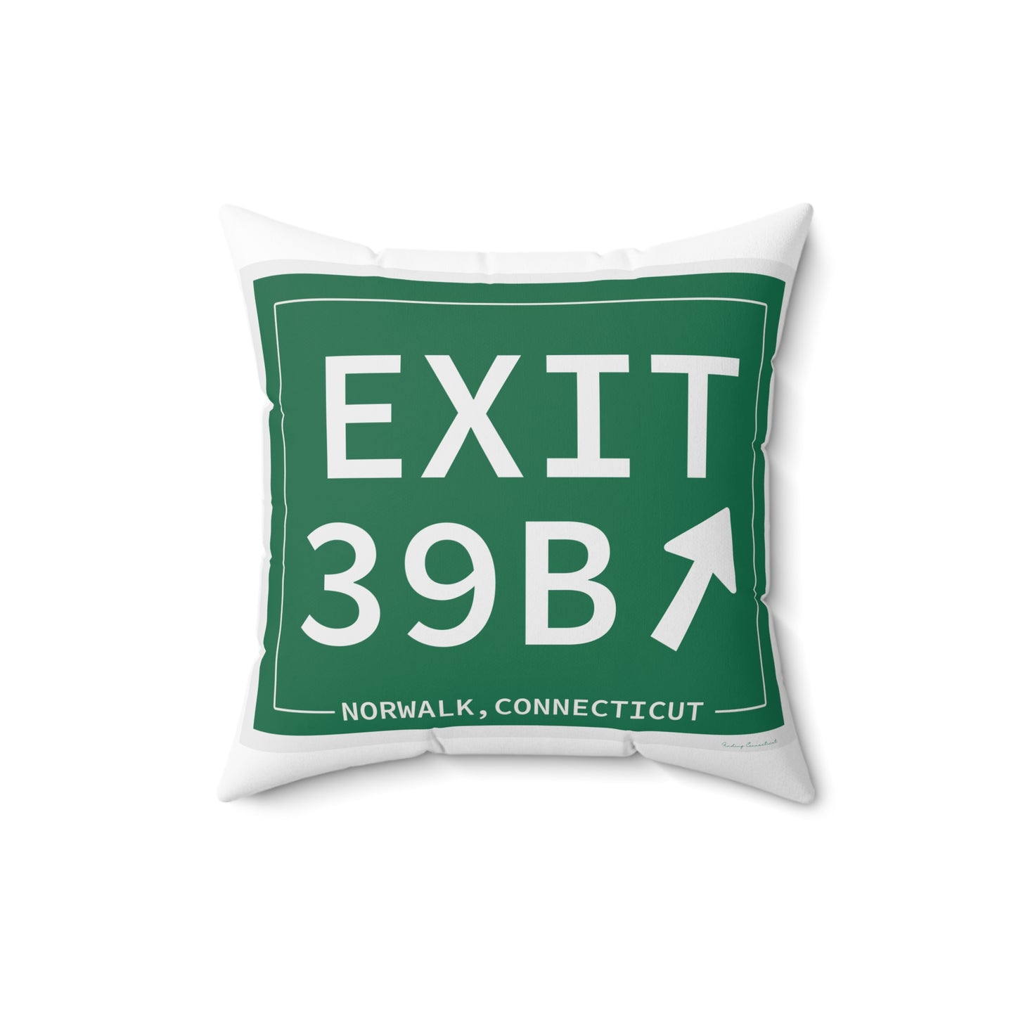 Vintage Exit 39B Merritt Parkway Sign Spun Polyester Square Pillow