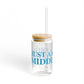 Just a kid from Middletown Glass Can with Straw and Lid, 16oz