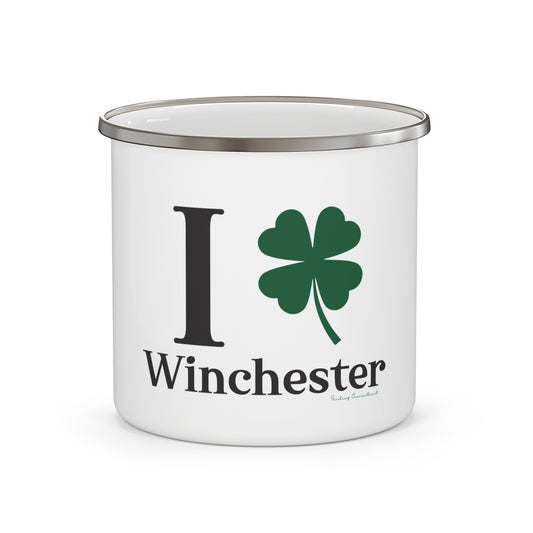 I Clover Winchester Enamel Camping Mug