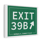 Vintage Exit 39B Merritt Parkway Sign Matte Canvas, Stretched, 1.25"