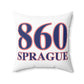 860 Sprague Red, White & Blue Spun Polyester Square Pillow
