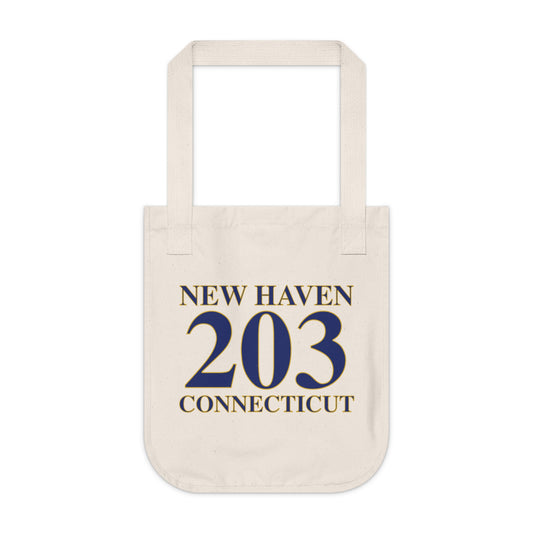 New Haven 203 Connecticut Organic Canvas Tote Bag